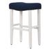 Sand & Stable™ Ileana Counter & Bar Stool Wood/Upholstered in Blue/White | Bar Stool (29" Seat Height) | Wayfair AF2A5ECEA19D4704933AEE3B3861E6BB