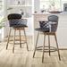 Rosdorf Park Coutee Swivel 25.7" Counter Bar Stools Wood/Upholstered/Leather in Black | 35.8268 H x 20.8661 W x 18.7008 D in | Wayfair