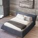 Latitude Run® King Size Platform Bed Upholstered/Velvet/Metal in Gray | 41.8 H x 92.9 W x 97.3 D in | Wayfair A7CC384E91FE4289B36FF3FB5EF10ABD