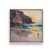 Wrought Studio™ Nocturne Sunset Soiree V1 (Square) Framed On Canvas by Azure Artisanal Studio Print in Indigo/Orange/Pink | 1.75 D in | Wayfair