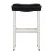 Sand & Stable™ Ileana Counter & Bar Stool Wood/Upholstered in White/Black | Bar Stool (29" Seat Height) | Wayfair 2969762CD41B420EA5A20F01642DDC21