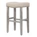 Sand & Stable™ Ileana Counter & Bar Stool Set of 2 Wood/Upholstered in Gray/Brown | Bar Stool (29" Seat Height) | Wayfair