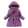 Cotton Padded Winter Coat For Little Boys Girls Clearance Sales Winter Girls Cotton-padded Clothes Middle-aged Children s Thickened And Velvet Medium-length Gloves Cotton-padded Clothes 8-9 Years