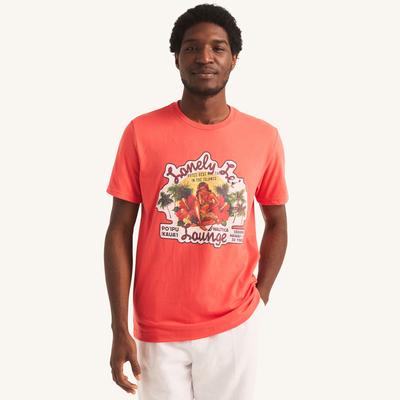 Nautica Men's Lonely Lei Lounge Graphic T-Shirt 610 (Glory Red), S