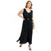 Plus Size Women's Plisse Midi Dress by June+Vie in Black (Size 18/20)