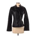 MICHAEL Michael Kors Leather Jacket: Short Black Print Jackets & Outerwear - Women's Size X-Small