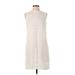 Cut Loose Casual Dress - Shift Crew Neck Sleeveless: White Print Dresses - Women's Size X-Small