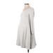 Ingrid + Isabel Casual Dress - A-Line Scoop Neck Long sleeves: Gray Print Dresses - Women's Size Small Maternity