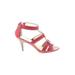 Alfani Heels: Strappy Stiletto Bohemian Red Print Shoes - Women's Size 6 1/2 - Open Toe