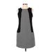 Kensie Casual Dress - Sheath High Neck Sleeveless: Black Print Dresses - Women's Size 4