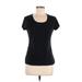 Merona Short Sleeve T-Shirt: Black Print Tops - Women's Size Medium