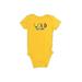 Child of Mine by Carter's Short Sleeve Onesie: Yellow Print Bottoms - Size 0-3 Month