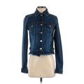 MICHAEL Michael Kors Denim Jacket: Short Blue Print Jackets & Outerwear - Women's Size Small