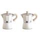 Garneck 2pcs Coffee Pot Coffee Machine Maker Stainless Steel Container Coffee Makers Coffee Making Pot Espresso Coffee Pour over Coffee Brewer Household Italy European Standard Aluminum