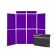 Wonderwall Freestanding 8 Panel Folding Heavy Duty Display Panel Kit with Bag and Header - 11 Colours - for Schools, Exhibitions, Offices (Violet with Aluminium Frame)