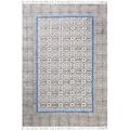 CASAVANI 4 Square Area Rug Kilim Rug Boho Rug Blue Black Cotton Area Rug Easy Washable Rug Flatweave Rugs for Small Bedroom Square Dining Table Square Mat