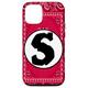 Hülle für iPhone 12/12 Pro Red Bandana Handkerchief Paisley Monogram Letter S