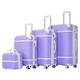 SPOFLYINN 4 Pieces Hardshell Luggage Sets with Cosmetic Case for Travel, 20" 24" 28" Expandable Luggage with Spinner Wheels TSA Lock for Men Women, Purple As Shown, One Size, Hardshell Luggage Sets