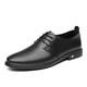 Ninepointninetynine Formal Dress Shoes for Men Lace Up Round Toe Derby Shoes Leather Block Heel Slip Resistant Rubber Sole Party (Color : Black, Size : 8 UK)