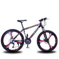 TiLLOw 700C Wheels Adult Bike 21 Speed Man AND Woman Mountain Bike Shock Absorbing Suspension 3-spoke One-piece Wheels Shock Absorbing Front Fork (Color : Black red, Size : 26-IN_THREE-BLADE)