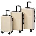 3 Piece Luggage Set,Expandable Hard Shell Luggage Set with Spinner Wheels & TSA Lock, Lightweight Travel Luggage Set,Carry on Luggage for Business Trip, Cream, 3 Piece Set, Fashion
