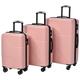 3 Piece Luggage Set,Expandable Hard Shell Luggage Set with Spinner Wheels & TSA Lock, Lightweight Travel Luggage Set,Carry on Luggage for Business Trip, Pink, 3 Piece Set, Fashion