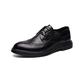 Ninepointninetynine Dress Oxford Shoes for Men Lace Up Wing Tip Brogue Derby Shoes Faux Leather Rubber Sole Block Heel Slip Resistant Prom (Color : Black, Size : 6 UK)