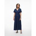 Maxikleid VERO MODA "VMNATALI SS ANKLE DRESS WVN GA SPE" Gr. M (38), N-Gr, blau (navy blazer) Damen Kleider Lange