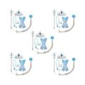 5 set Boys Girls Halloween Jewelry Headwear Gloves Wand Set Reusable Party Banquet Cosplay Costume Kit Clothing Blue 7 Pieces/Set, 7 Pieces/Set