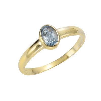 Fingerring VIVANCE "585/- Gelbgold Blautopas" Gr. 54, gelb (gelb, hellblau), Fingerringe, Damen, 054 (17,2), Gold