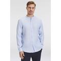 Leinenhemd OLYMP "Casual" Gr. XXXL, N-Gr, blau (bleu) Herren Hemden Langarm