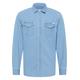 Langarmhemd MUSTANG "Jeanshemd" Gr. L, US-Größen, blau (blau 100) Herren Hemden