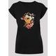 Kurzarmshirt F4NT4STIC "Damen Disney Bambi Meadow with Ladies Extended Shoulder Tee" Gr. XS, schwarz (black) Herren Shirts T-Shirts