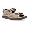 Sandale GEOX "UOMO SANDAL STRADA", Herren, Gr. 40, blau (sandfarben, navy), Lederimitat, sportlich, Schuhe, Sommerschuh, Klettschuh, Outdoorsandale, im Trekking-Look