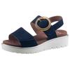Sandale ARA "BILBAO", Damen, Gr. 42, blau (dunkelblau), Ziegenveloursleder, unifarben, modisch, Schuhe, Keilsandale, Plateausandale mit Klettverschlüssen, G-Weite