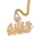 ZqlDDayUP Iced Out Chain Personlized Cursive Letters Necklace, 18K Gold Plated Hip Hop Micropave Simulated Diamond A-Z Custom Name Bubble Letters Pendant Necklace Charm Gift for Men Women