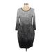 Vince Camuto Casual Dress - Sweater Dress: Silver Ombre Dresses - Women's Size Large