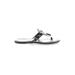 Flip Flops: Silver Solid Shoes - Women's Size 7 - Open Toe