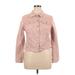 American Rag Cie Denim Jacket: Short Pink Print Jackets & Outerwear - Women's Size 0X