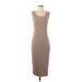 Rachel Zoe Casual Dress - Sheath Scoop Neck Sleeveless: Tan Solid Dresses - Women's Size X-Small