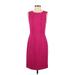 Banana Republic Casual Dress - Sheath Crew Neck Sleeveless: Burgundy Print Dresses - Women's Size 4