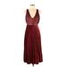 ASOS Casual Dress - Midi V-Neck Sleeveless: Burgundy Dresses - Women's Size 6