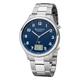 REGENT URFR281 Men's Radio Controlled Watch Analogue Digital Metal Strap Silver, Silver-Blue