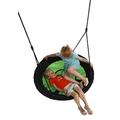 Little Duck Bear Nest Swing Seat With Soft Seating 100cm Diameter Flying Saucer For Children's Swing Frames - Apple Green and Black - Holds Up To 150kg Weight.