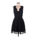 H&M Cocktail Dress - A-Line: Black Jacquard Dresses - Women's Size 8