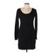 H&M Casual Dress - Sheath Scoop Neck Long sleeves: Black Print Dresses - Women's Size Large