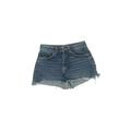 Denim Co Denim Shorts: Blue Solid Bottoms - Women's Size 4 - Sandwash