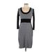 Maggy London Casual Dress - Sweater Dress: Gray Marled Dresses - Women's Size Large