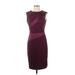 DKNY Casual Dress - Sheath: Burgundy Solid Dresses - Women's Size 4