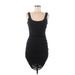 Moda International Cocktail Dress - Bodycon Scoop Neck Sleeveless: Black Solid Dresses - Women's Size Medium